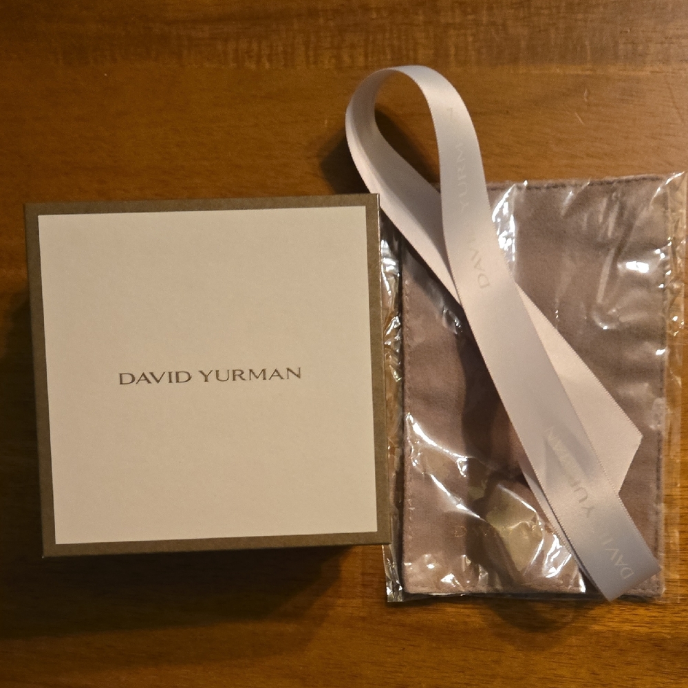 David Yurman Box with Ribbon and Brown Cleaning Cloth